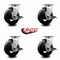 Service Caster 5 Inch Rubber on Cast Iron Swivel Caster Set with Roller Bearings and Brakes SCC-20S520-RSR-TLB-4 - alternate 6